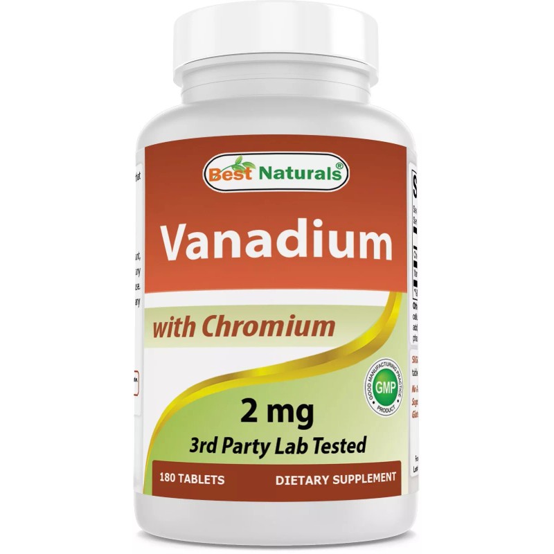 Best Naturals Vanadium with Chromium 2mg 180 Tablets