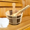 Milageto Wooden Sauna Barrel and Ladle SPA Steaming Bathroom Tool