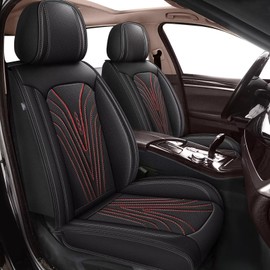 DISUTOGO Seat Covers for Car Fit for Subaru Legacy 2025 2024 2023-1995: 5 Seats Full Set Seat Covers Faux Leather Waterproof Breathable Car Seat Cushions Cover (Black & Redline)