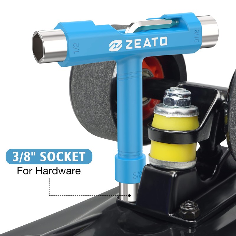 Zeato All-In-One Skate Tools Multi-function Portable Skateboard T Tool Accessory