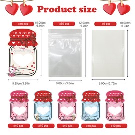 Valentines Day Cards for Kids（60pcs)，Mason Jar Happy Valentines Day Cards,Funny Valentine Gifts for Classroom,Kids Valentines Day Cards for School Exchange Party Favors(Candy Not Included)