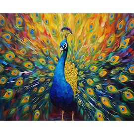 Natuyalo Peacock Paint by Numbers Kit for Adults - Animal Paint by Number on Canvas Without Frame, DIY Acrylic Painting for Ideal Gift Home Wall Decor (16x20 Inch)