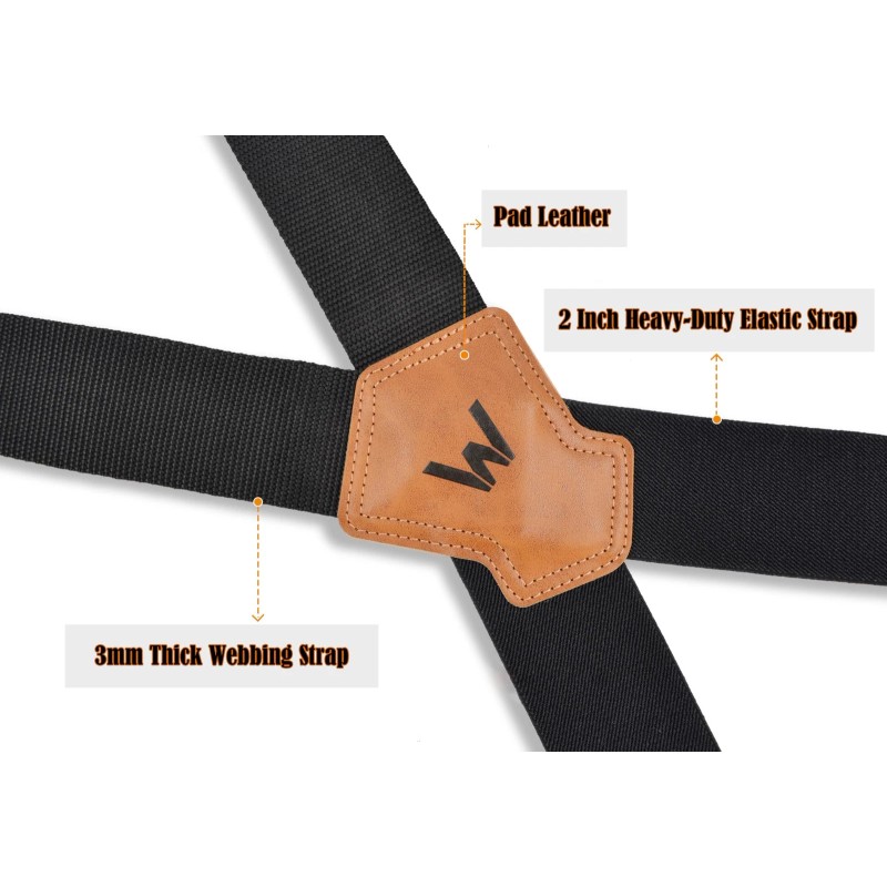 Welkinland 2Inch Men's Heavy Duty Suspenders W/hooks For Jeans