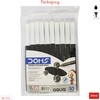 Doms Aqua Felt Tip Pens, BLACK, Pack of 10, Fibre