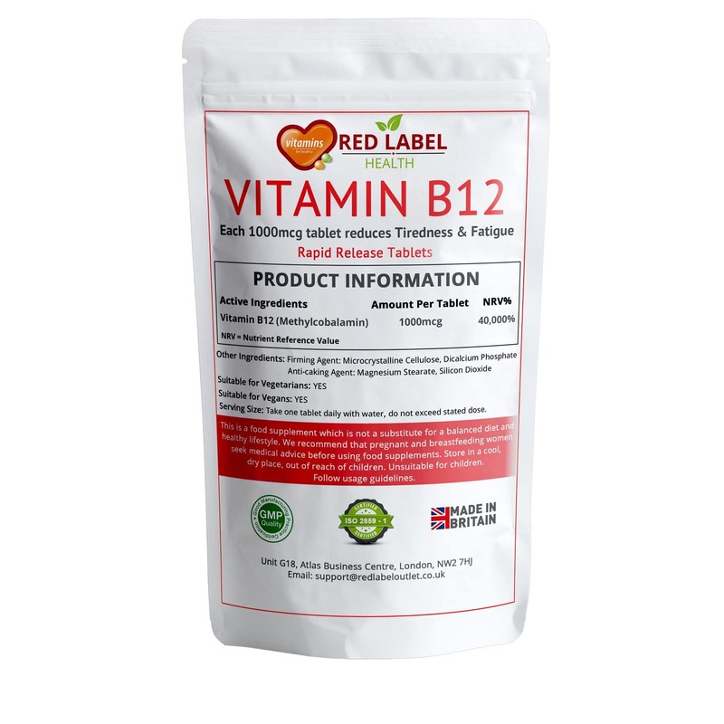 Vitamin B12 200 Tablets Methylcobalamin 1000mcg High Strength B12 Tablets