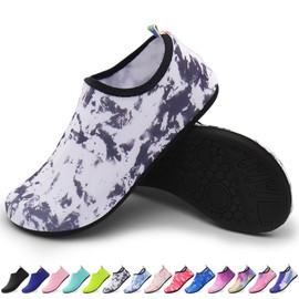 Bathing Shoes, Yoga Shoes, Breathable, Quick-Drying, Non-Slip Barefoot Shoes for Beach, Sports, Surfing and Swimming, Suitable for Men and Women, Tie Dye Black, 42/43 EU