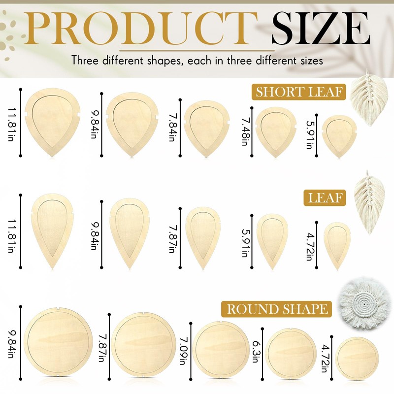 Teenyyou 167pcs Macrame Leaf Cutting Molds and Comb Sets Leaf