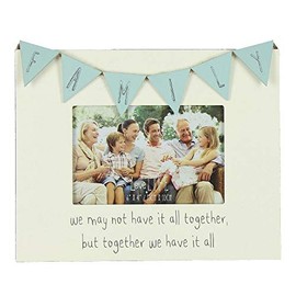 Love Life Family Bunting Wooden 6 x 4 Inch Photo Frame Freestanding Gift Idea