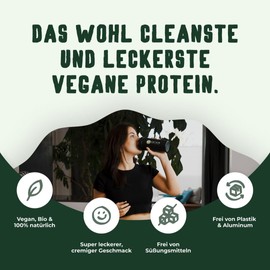 Vetain Vegan Protein ZIMT - BIO Veganes Proteinpulver - Bestens verträglich, natürlich lecker - Ohne Süßungsmittel, Zuckerzusätze oder Allergene - Eiweiß aus 5 pflanzlichen Komponenten - 600g