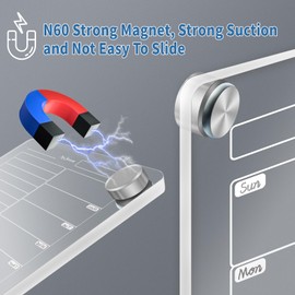 Acrylic Magnetic Meal Planner 8"x12", Magnetic Refrigerator Dry Erase Board Weekly Meal Planner for Fridge, to-Do Shopping List Chore Chart (Weekly)