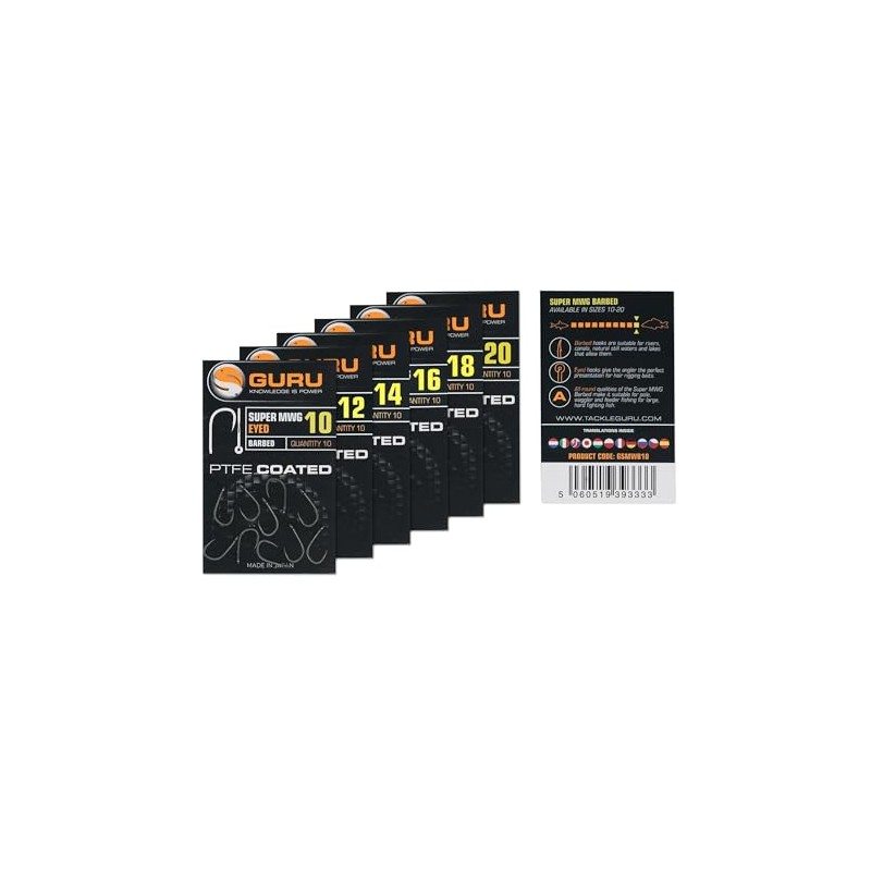 Guru Super MWG Size 14 Eyed PTFE Coated Qty 10