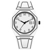 Fashionable Men's Watch, 3D Sketch Art Design with calendar,Silicone Case