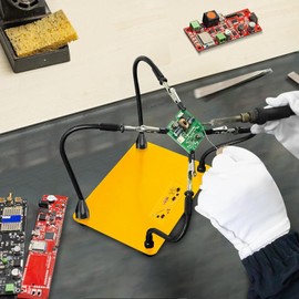 Demao Helping Hands Soldering Station, Third Hand Soldering Tool, Soldering Stand with Magnetic Metal Arms Flexible, Soldering Holder for Electronic Repair Jewelry Crafts Workshop