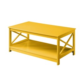 Convenience Concepts Oxford Coffee Table with Shelf, Yellow