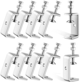 10 Pcs 304 Stainless Steel C Clamp Mini Tiger Clamp 1Inch Heavy Duty Metal U Clamps with Stable Wide Jaw Opening for Mounting Metal Working Woodworking(10 Pcs, 2 9/16 Inch)