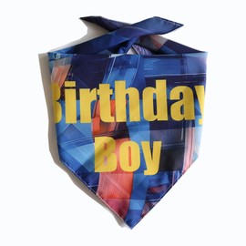 JouiiSiYa Dog Birthday Bandana for Small to Large Dogs, Adjustable Happy Birthday Dog Bandana, Polyester Puppy Bandana for Boy Dogs, Fashion Birthday Party Accessories (1 pcs, XL)