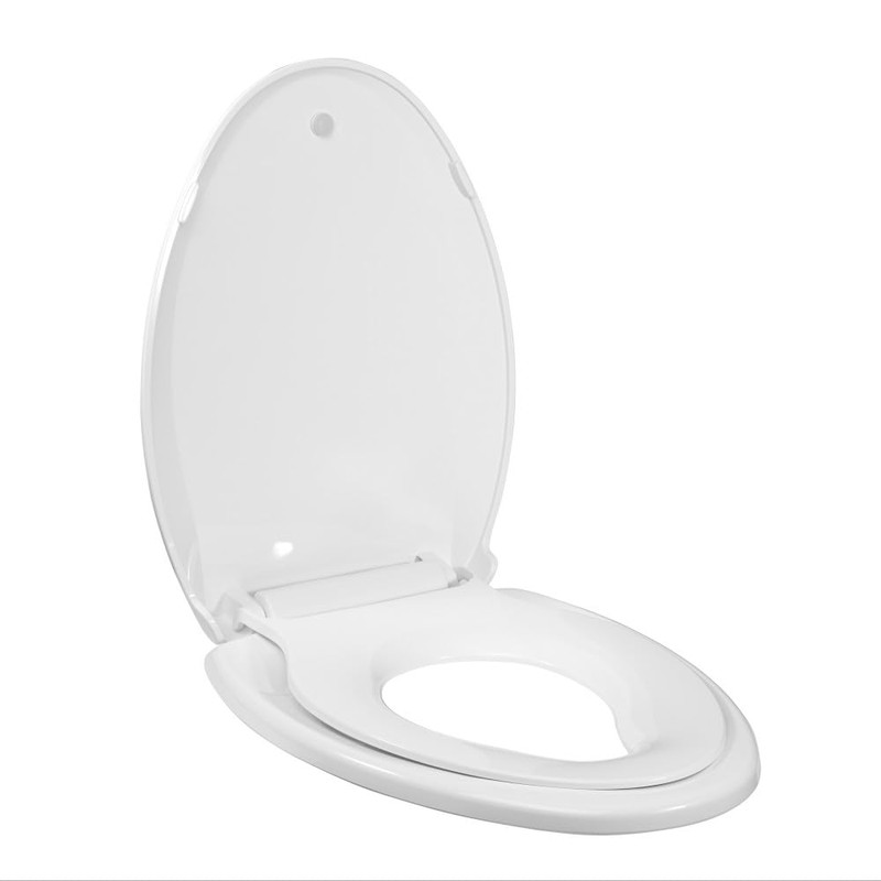 Sorelle Elongated Family Toilet Seat in Glossy White, Soft Close