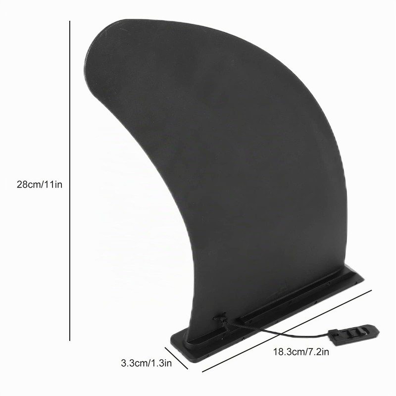 Removable Fin, 11 Inch PVC Surf Fin with Fixed Base,