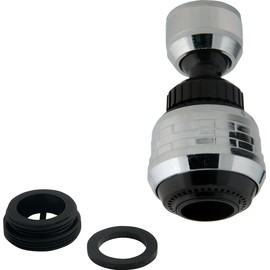 Master Plumber 477, Aerator Double Swivel, 2.0gpm/ 7.6 LPM - Black/Chrome