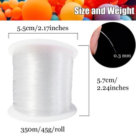 0.3mm Clear String for Hanging, QBJAYTY 382 Yards Clear Fishing Line Wire for Hanging Decorations, Clear Invisible Hanging Wire for Crafts (0.3mm Clear)