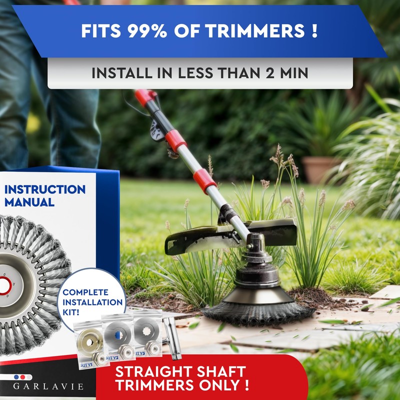 Heavy-Duty Steel Trimmer Head – Universal Fit Wire Brush for