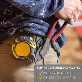 Tape Master | Clip-On Tape Measure Holder - Measuring Tape Holster For Your Belt, Tool Bags, Pockets, or Pants…