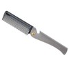 Folding Beard Comb - Stainless Steel Antistatic Portable Beard Comb