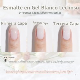 GAOY- Esmalte de uñas en gel blanco lechoso, 16 ml, color nude 1482, esmalte en gel de secado rápido con luz ultravioleta para manicura casera