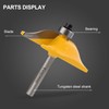 Exqutoo 3PCS 1/4" Shank Router Bit Set, Raised Panel Cabinet