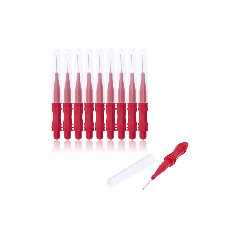 Interdental Brush Red 0.7mm 10 Pieces Braces Brush Toothpick Tooth