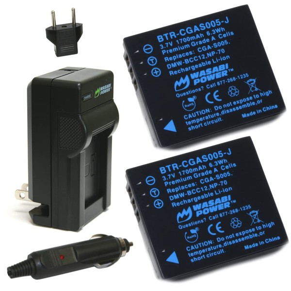 Wasabi Power Battery (2-Pack) and Charger for Leica BP-DC4, C-Lux