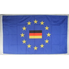 Buddel-Bini Flag approx. 90 x 150 cm: Europe with Germany in the middle, European flag of Europe Council of Europe
