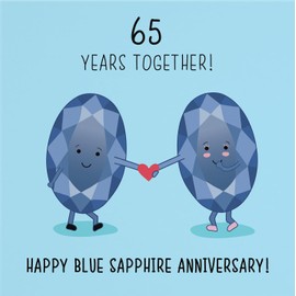 Hunts England - 65th Wedding Anniversary Card - Blue Sapphire Anniversary - Crystal Design - Iconic Collection - Funny Cute Card