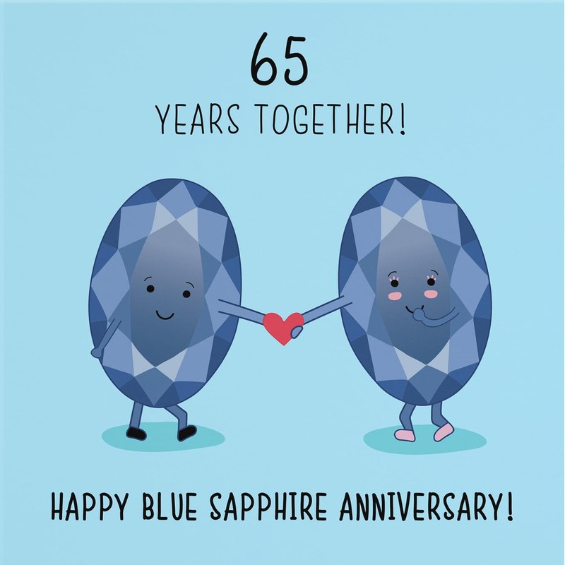 Hunts England - 65th Wedding Anniversary Card - Blue Sapphire