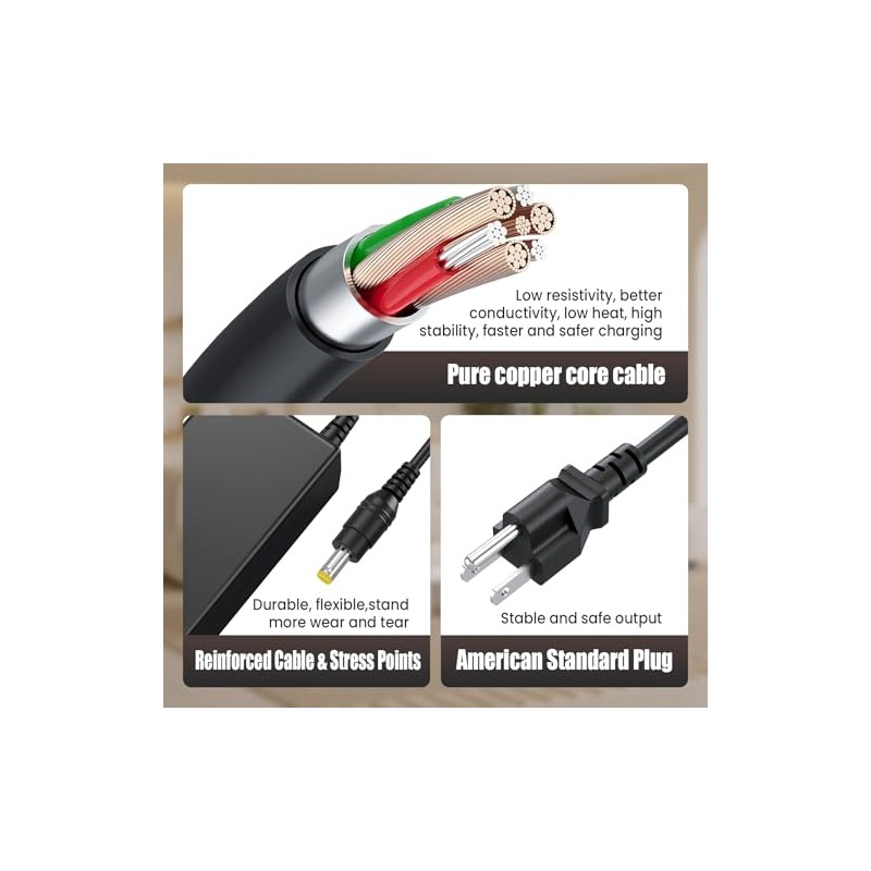 Adaptador Cargador CA de 19V 3.42A 65W para laptop Acer