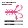 Goture 40pcs Pink Soft Swimbait Crawfish Lures, Shrimp Bait Set,