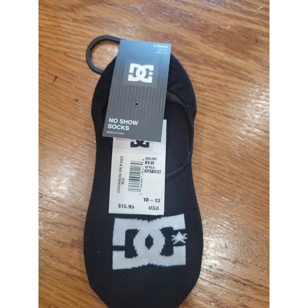 DC No Show 68% Cotton Socks 6 Pair Men 6-12