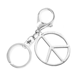 Peace Sign Keychain - Large Peace Medallion Charm - Swivel Keyring and Clip - Handmade by Green Acorn Kitchen