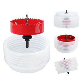 hsawbit 65mm Hole Saw Hole Cutter with Dust Collector, Holesaw Dust Catcher (125mm) for Recessed Lights Drilling Soft Wood, PVC Board and Plastic Plate
