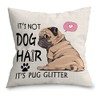 JIMOWANG Funny Pug Dog Throw Pillow Case Modern Cushion Cover