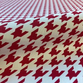Plankroad Red American Decor Houndstooth Cotton Upholstery Fabric 52"