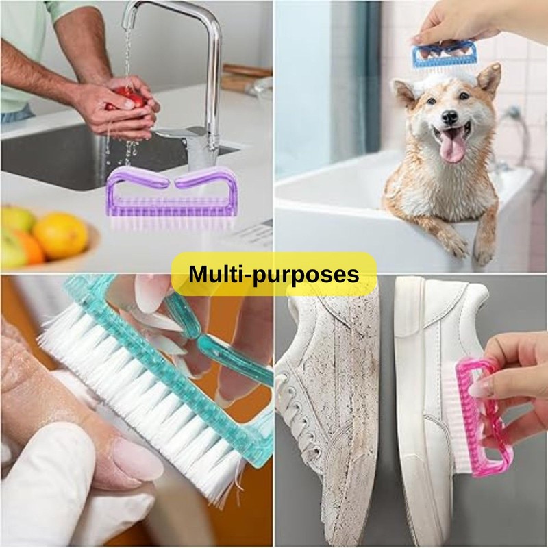24Pcs Handle Grip Nail Brush, Fingernail Scrub Cleaning Brushes