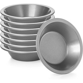 Freedom Farms Mini Pie Pan 4-Piece Set, 5 Inch, Non-Stick Individual Dish Pie Plate, Round Tin Pie Pan, Small Metal Bakeware for Baking Pot Pies, Cakes, Quiches, Tarts, Desserts (8)