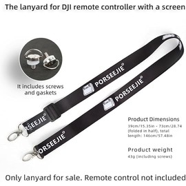 [TOMGDRACO] DJI RC/DJI RC 2/DJI RC Pro Strap for Air 3S /Mini 4 pro/Flip Remote Controller Transmitter Neck Strap PU Leather Shoulder Adjustable Neck Shoulder Strap with Screen Remote Control