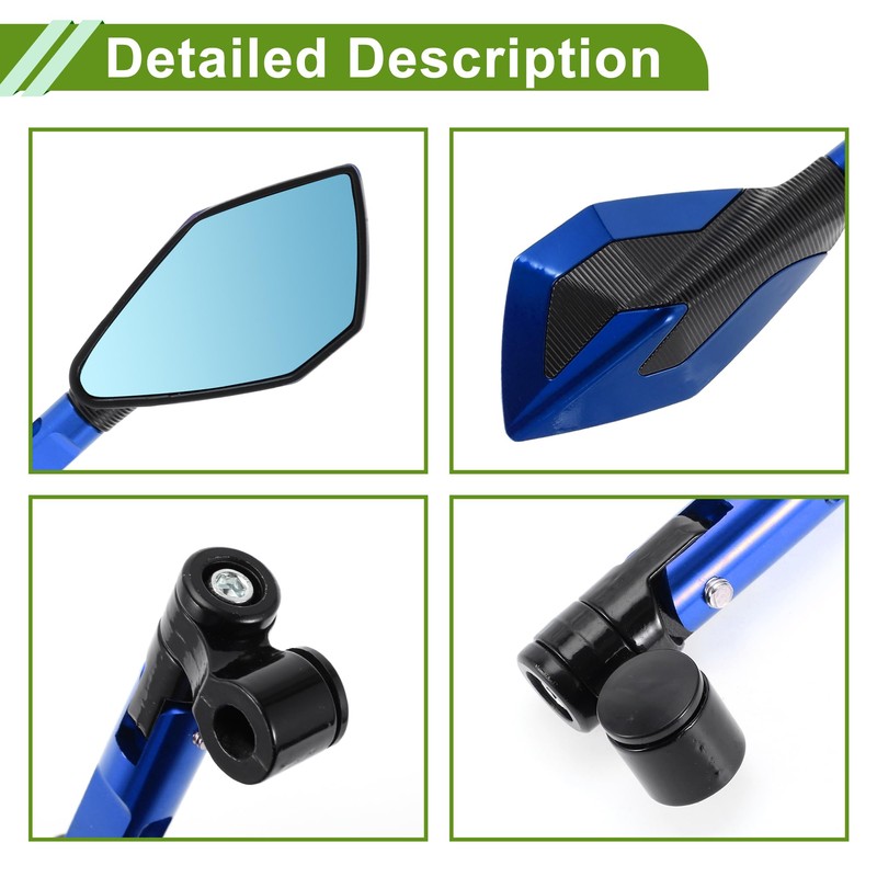 HOPESPANNER Universal Motorcycle Rear View Mirrors Adjustable Bar End Side
