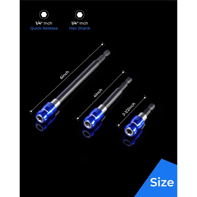 toolant Magnetic Drill Bit Holder Set, 3PCS (2.5", 4", 6"),