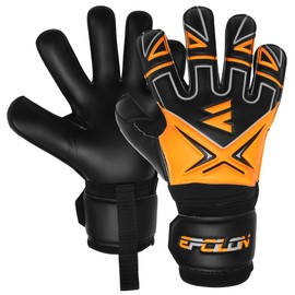 EPCILON Goalkeeper Gloves, Football Gloves, Boys, Girls, Junior, Adult Football Training Goalkeeper Gloves with Non-Slip & Primium Grip Fingersave (Orange, 7)