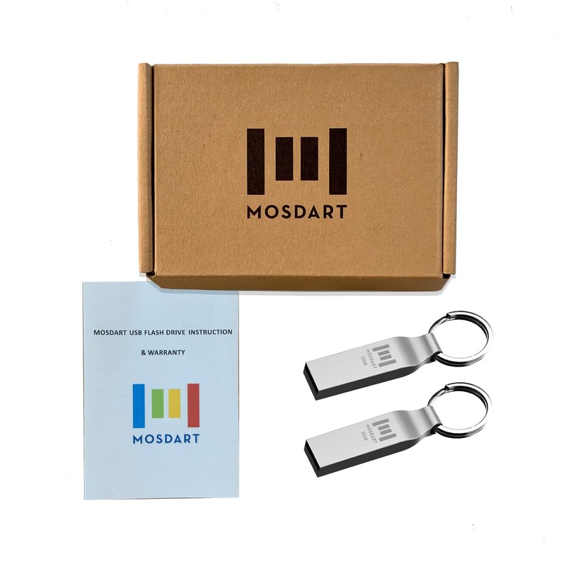 MOSDART 32GB Metal USB 2.0 Flash Drive 2 Pack FAT32