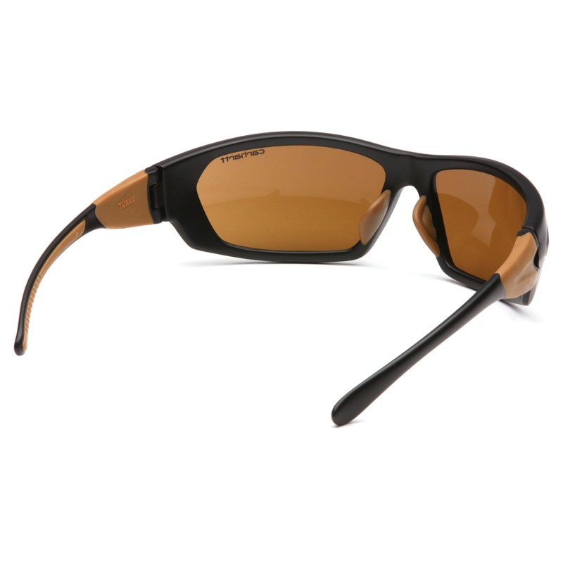 Carhartt CHB218DCC Carbondale Safety Glasses, Black/Tan Frame, Sandstone Bronze Lens