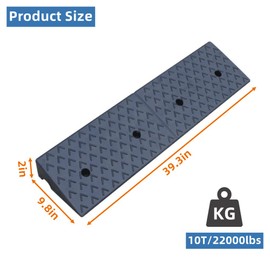 Nisorpa 2" Rise Rubber Curb Ramp Heavy Duty Threshold Ramp 10Ton Drive Ramps for Loading Cars Vehicles Truck Scooter Bike Motorcycle, 39.3"(L) x 9.8"(W) x 2"(H) Black